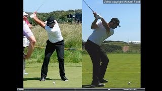 Jon Rahm golf swing  Long Iron faceon amp downtheline July 2017 [upl. by Renaldo]