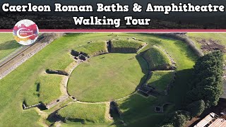 CAERLEON ROMAN BATHS amp AMPHITHEATRE WALES  Walking Tour  Pinned on Places [upl. by Yeltsew]