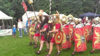 Roman Reenactment at the Amphitheatre in Caerleon Marching In [upl. by Greenwood]